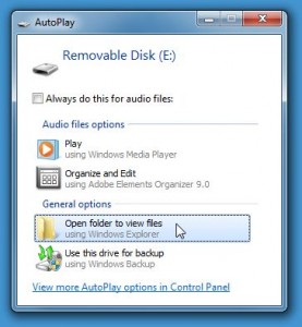 Options when inserting an SD card